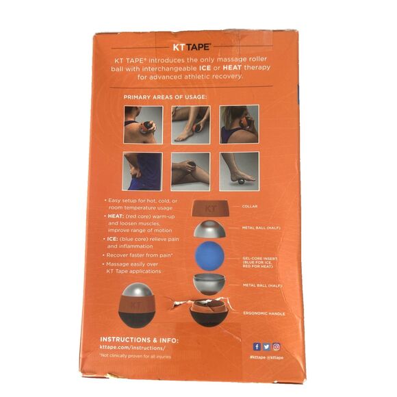 KT Tape Recovery Ice /Heat Massage Roller Ball Interchangeable Inserts Recovery - Picture 2 of 7